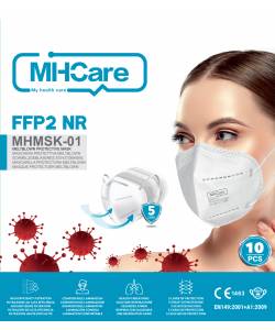 MASCHERINA FFP2 PI MHC CON ELASTICI ALLE ORECCHIE BIANCO